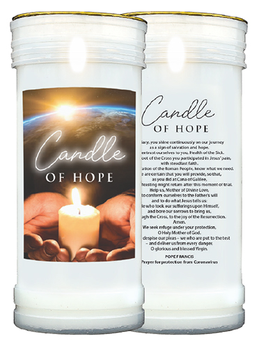 Pillar Candle - Pope Francis Corona Virus Prayer   (8695/CORONA)