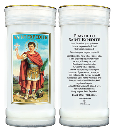 Pillar Candle - Saint Expedite   (8695/EXPEDITE)