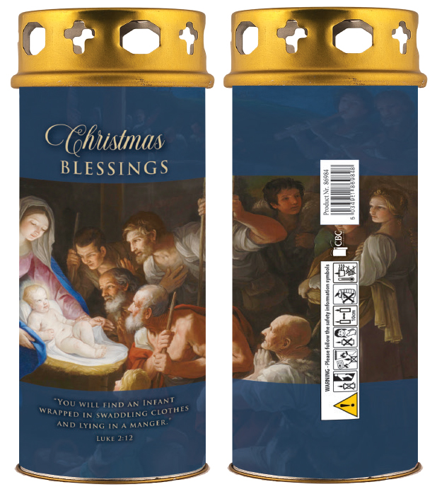 Candle/Christmas Blessings/Windproof Cap   (86984)