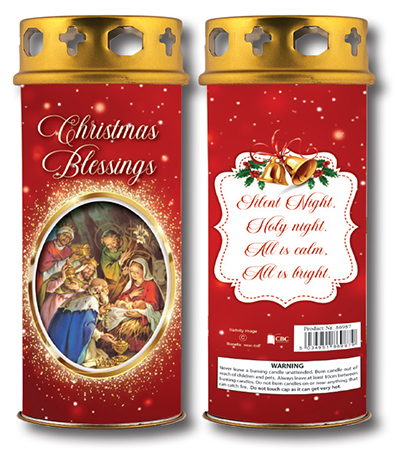 Candle/Christmas Blessings/Windproof Cap   (86987)