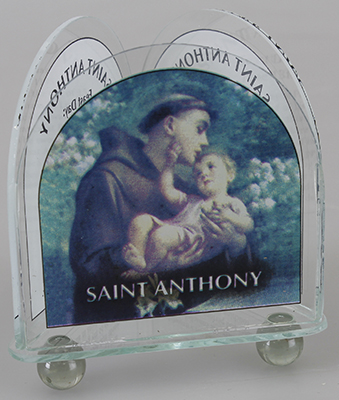 Glass Votive Light Holder/Saint Anthony  (87401)
