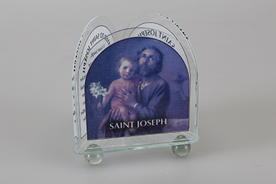 Glass Votive Light Holder/Saint Joseph  (87404)