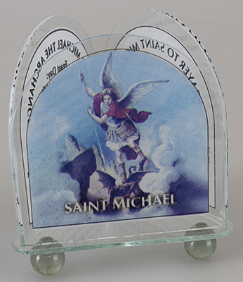 Glass Votive Light Holder/St.Michael  (87408)