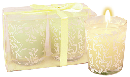 Room Scenter Candles/Glass Jar Set/Yellow   (87425)