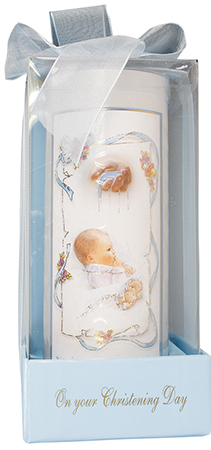 Christening Candle/Boy/6 inch Gift Boxed   (8745)