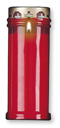 Candle - Memorial Light 6 1/2 Inch Red   (8753)