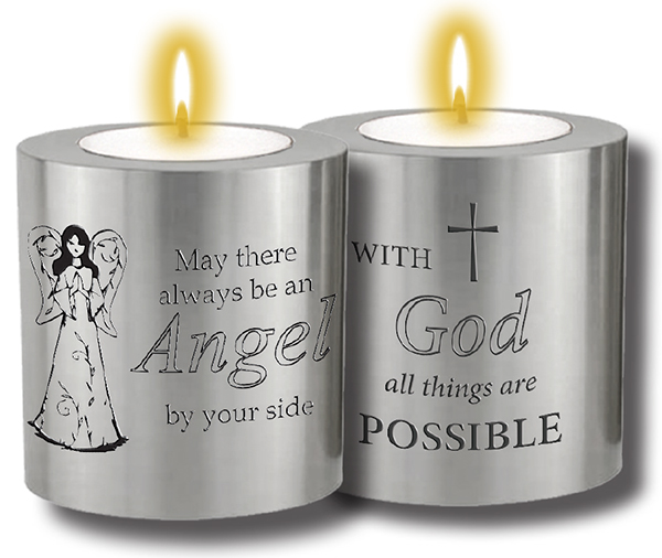 Resin Candle Holder & Candle/Angel by your Side  (87701)