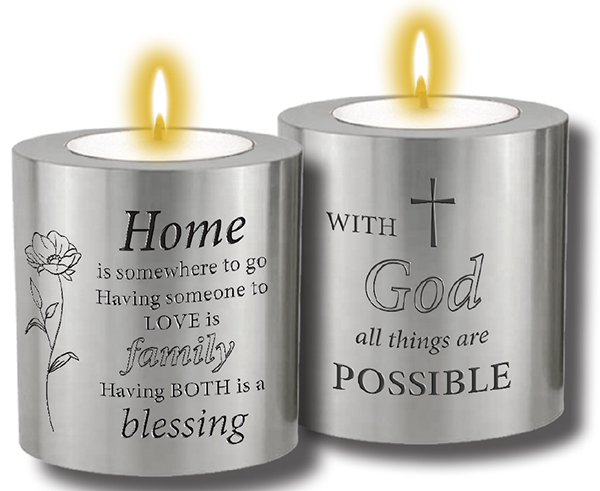 Resin Candle Holder & Candle/Home Blessing  (87704)