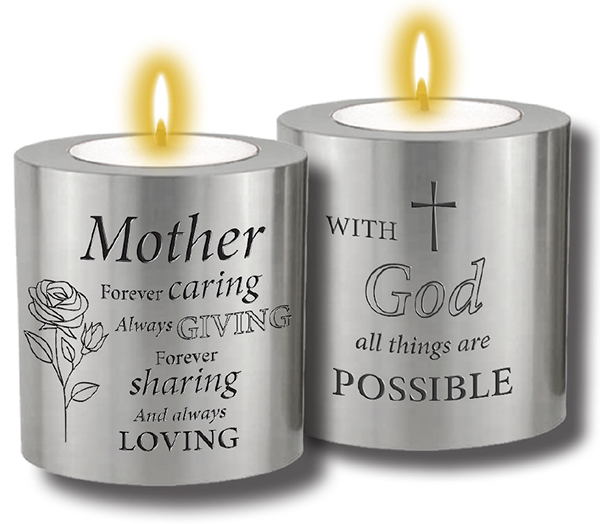 Resin Candle Holder & Candle/Mother  (87709)
