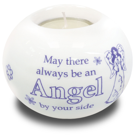 Porcelain Candle Holder/Always an Angel   (87780)