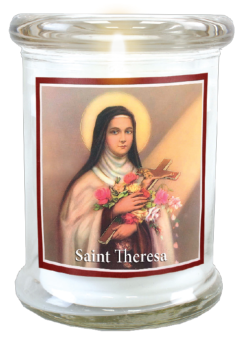 LED Glass Candle Holder/Saint Theresa   (87891)