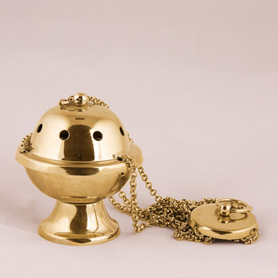 Thurible With Chain/Gilt Finish   (88357G)