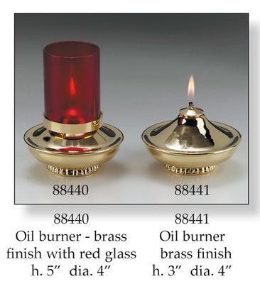 Oil Burner/Glass/Brass   (88440)