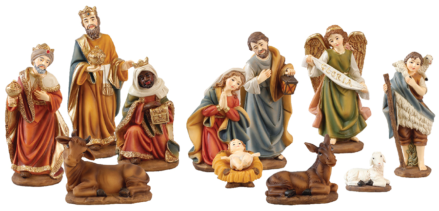 Nativity Set/Resin/11 Figures 4 1/2 inch   (89352)