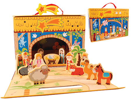 Nativity - Childrens Wood Set With Shed   (89380)