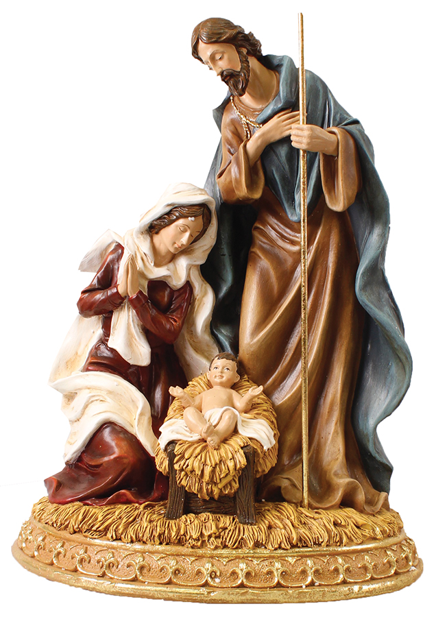 Resin Nativity Holy Family on Base - 18 inch   (89397)