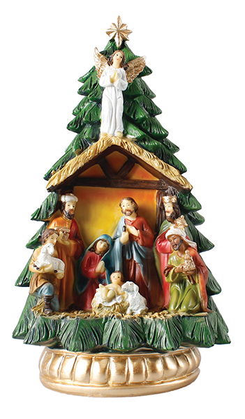 Resin Nativity/Holy Family/Coloured - 10 inch  (89555)