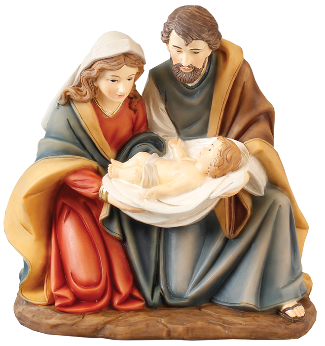 Resin Nativity/Coloured/Holy Family 7 inch  (89576)