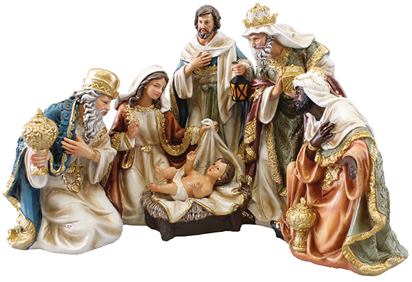 Nativity Set/Resin/Holy Family/Kings - 13 inch  (89710)