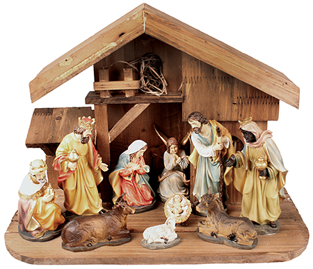Nativity/Resin/10 Figures.6 inch With Shed   (89895)