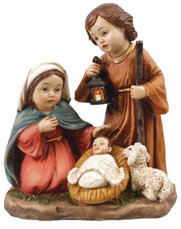 Resin Children's Nativity Set - 5 inch - 4 Figures   (89905)