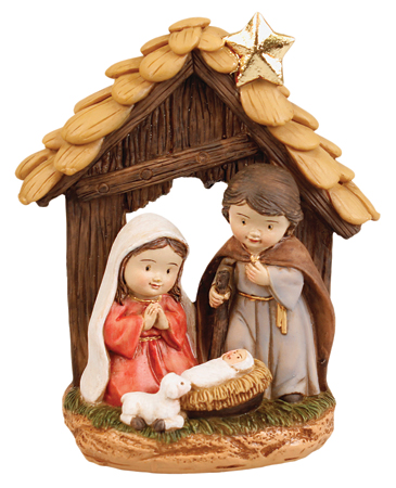 Resin Children's Nativity Set - 5 inch - 4 Figures   (89909)