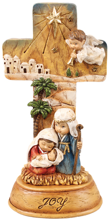 Resin Children's Nativity Cross - 7 inch   (89911)