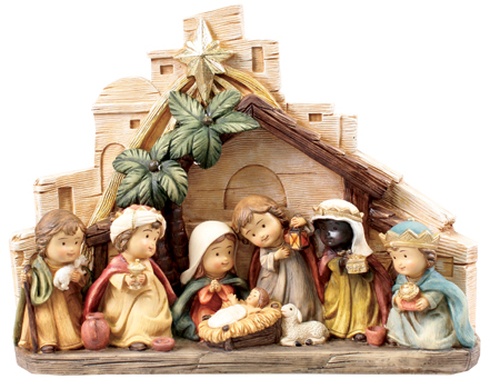 Resin Children's Nativity Set/2 3/4 inch - 8 Figures   (89912)