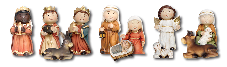 Resin Childrens Nativity Set/11 Figures 2 1/2 inch   (89919)