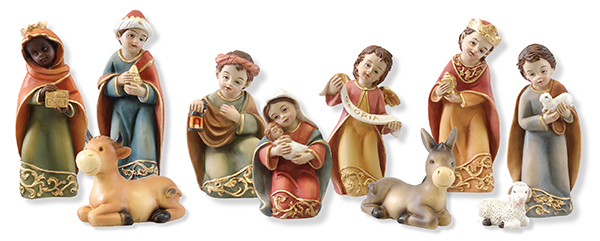 Resin Children's Nativity Set/4 1/2 inch/10 Figures  (89931)