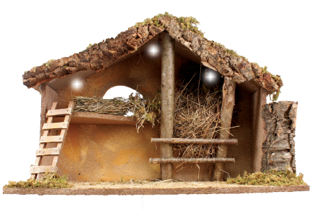 Nativity Shed/No Figures/LED Lights   (89972)