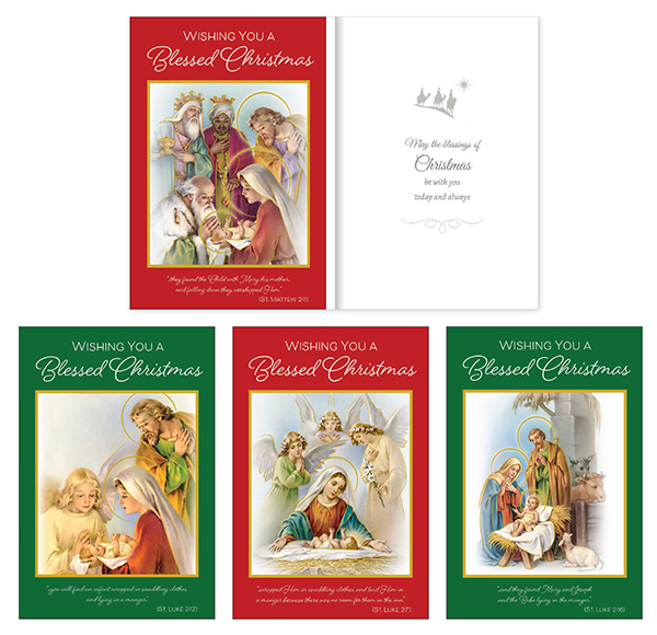 Blessed Christmas Box/18 Cards/4 Designs   (92805)
