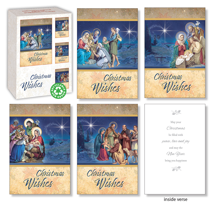 Christmas Wishes Box/18 Cards/4 Designs   (92811)