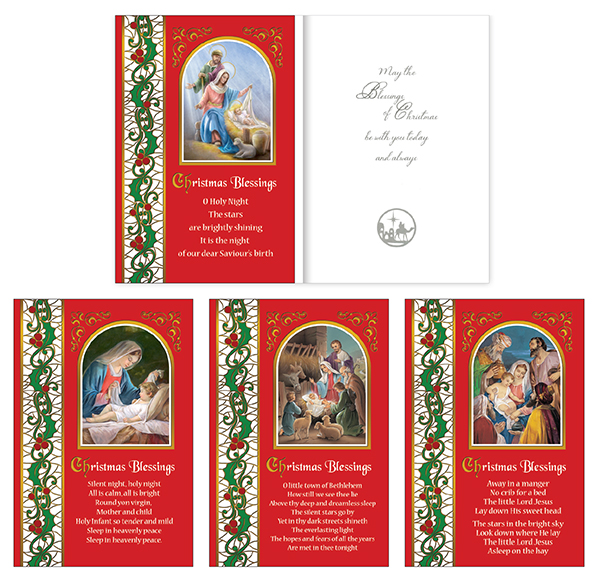 Gold Stamped Christmas Box/12 cards   (92837)