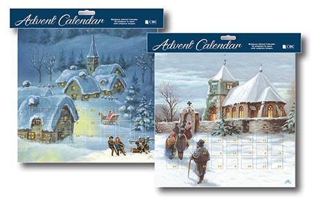 Advent Calendar/ 2 Designs with Glitter   (95058)