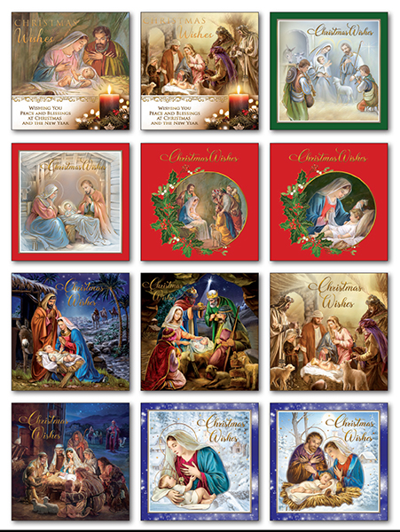 Christmas Card/Gold Foil - 12 Designs   (97239)