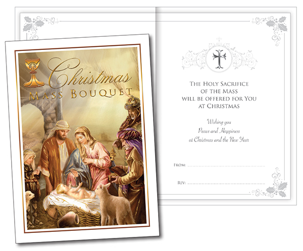 Christmas Mass Bouquet Card with Insert   (99306)