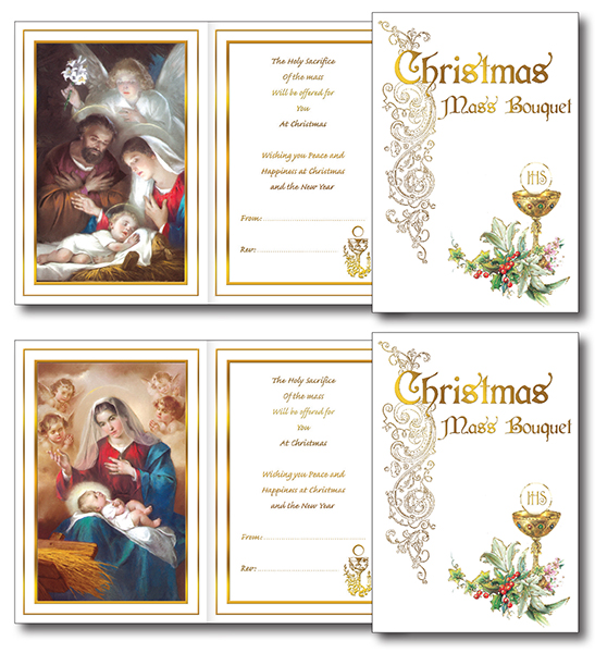 Christmas Mass Bouquet Card - 2 Designs   (99360)