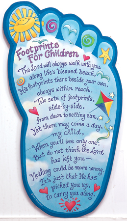 Wood Plaque/Footprints For Children   (AG31079)
