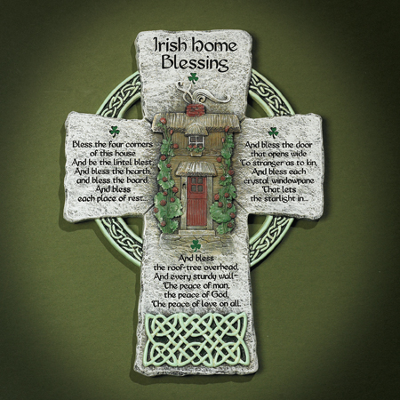 Resin Cross/Irish Home Blessing   (AG56898)