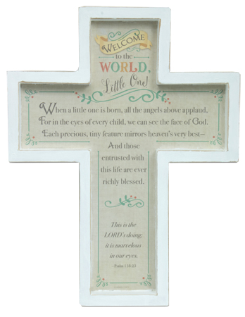 Wood Cross/Welcome to the World   (AG57654)