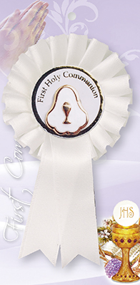 Communion Rosette/Enamel Pearl Inlay Medal   (C1907)