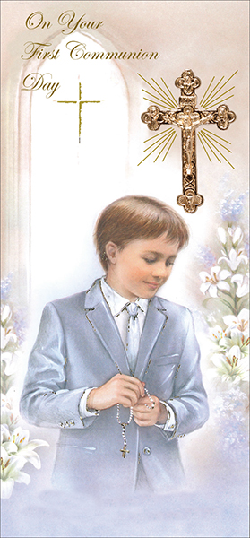 Communion Boxed Card/Boy   (C23111)