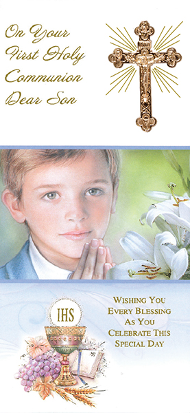 Communion Boxed Card/Boy/Son  (C23125)