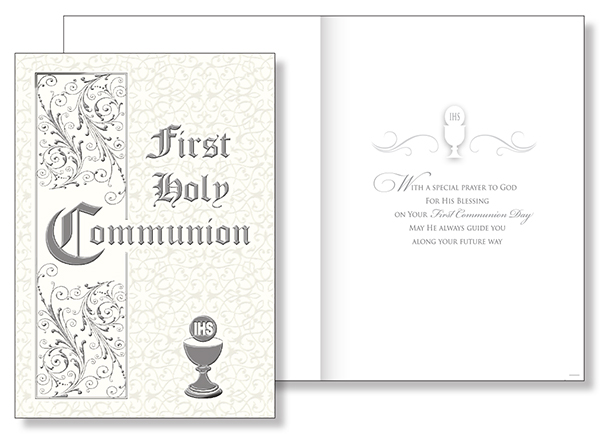 Communion Card/Symbolic/Silver Foil   (C25075)