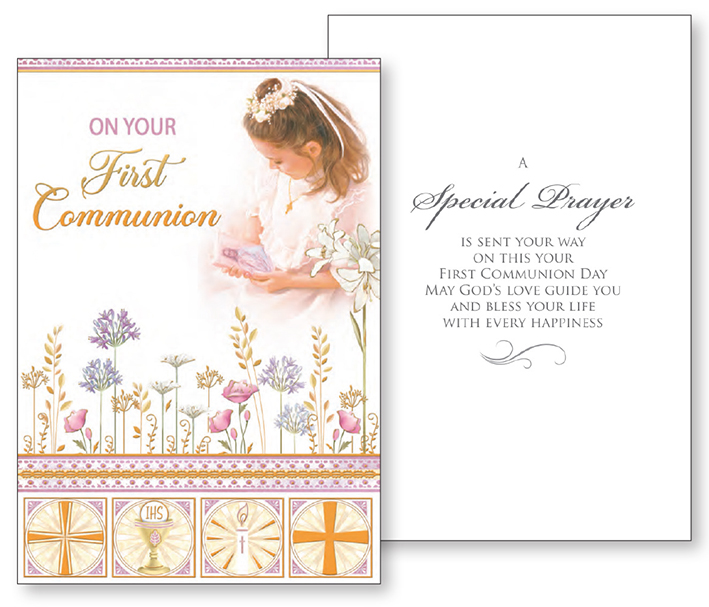 Communion Card/Girl   (C27108)