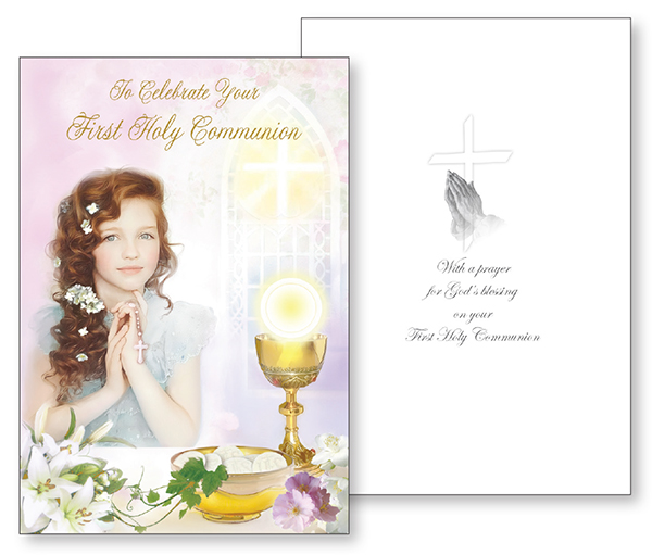 Communion Girl Card   (C27116)