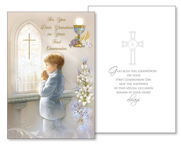 Communion Card/Girl/Grandson  (C27301)