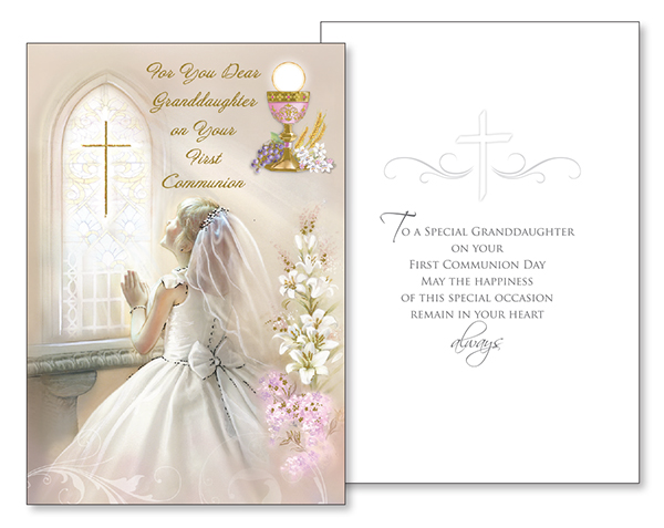Communion Card/Girl/Granddaughter   (C27302)