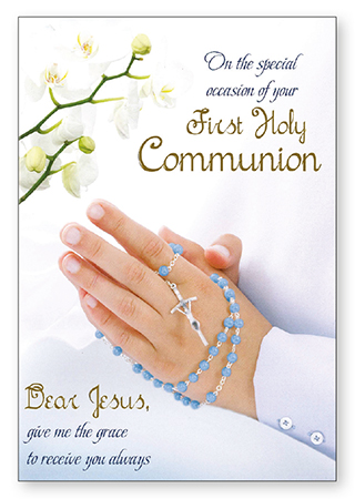 Communion Card with Insert - Boy   (C27540)